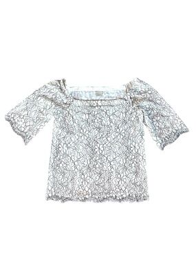 Ecru White Floral Lace Blouse
